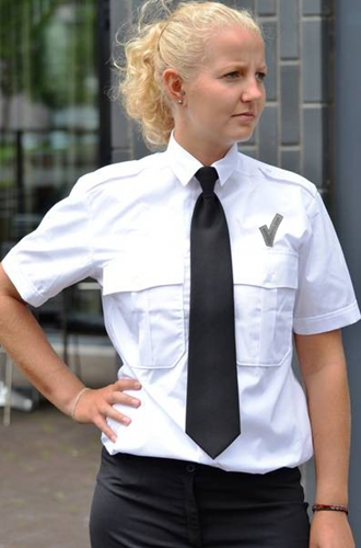 Dames Pilot shirt + V teken - KM Wit